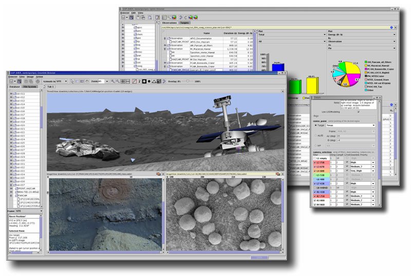 Fig. 2: SAP/Maestro, used by MER scientists to create desired activities for rover operations. 