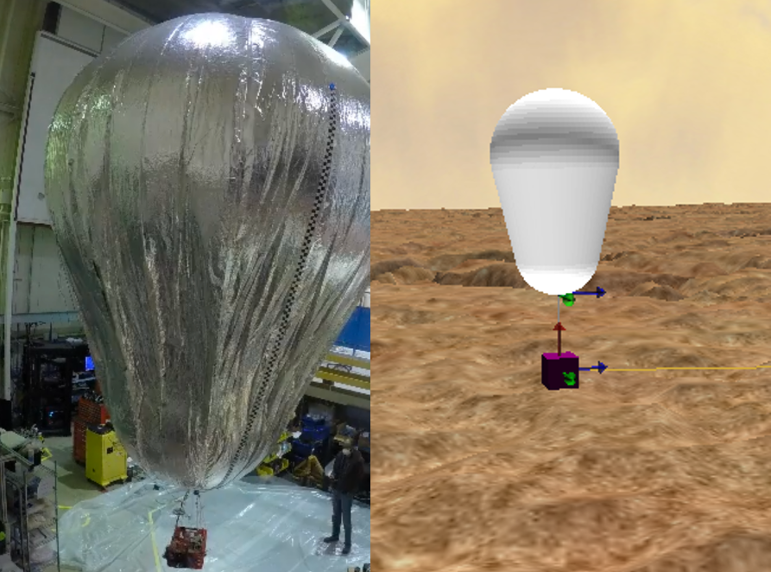 Figure 1. Experiment, and rendering of Venus aerobot.