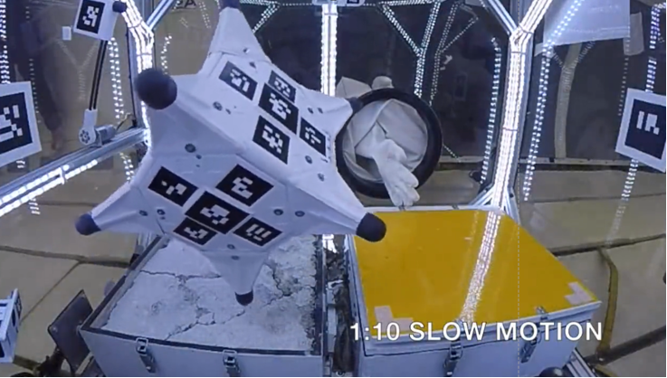  Figure 10. Hedgehog robot hopping off an asteroid simulant in a microgravity environment simulated on a parabolic flight
