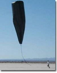 Prototype Mars solar Montgofiere balloon during altitude-control testing.