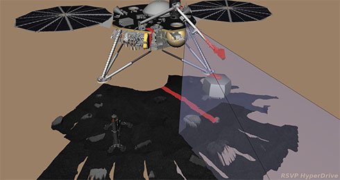 A view of the rover and terrain in HyperDrive.