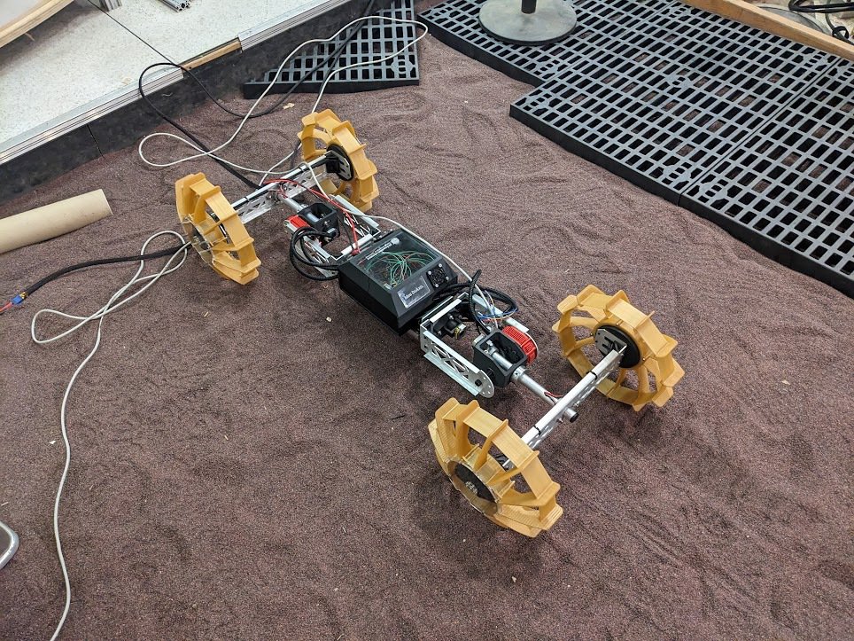 Rover set to 90º pitch angles in red garnet test location